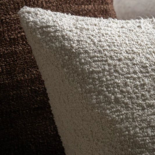 Soft Cream Boucle Fabric Cushion 1