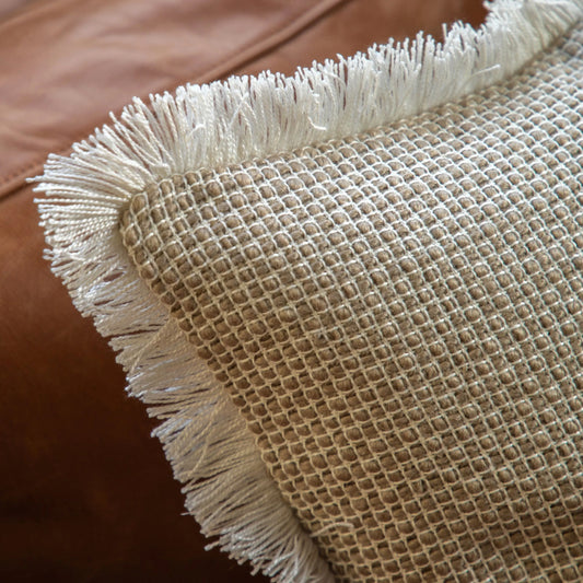 Soft Fringe Rustic Natural Texture Cushion 2