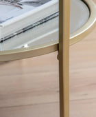 Soft Gold Glass and Mirror Display Side Table FARTHING 1