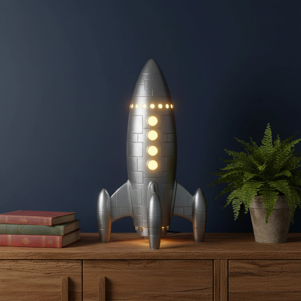 Space Rocket Table Lamp - Battery Operated