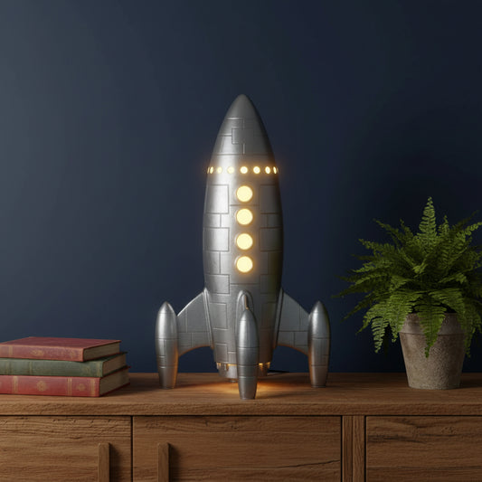 Space Rocket Table Lamp - Battery Operated