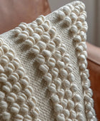 Square Cream Textured Woven Cushion