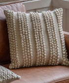 Square Cream Textured Woven Cushion 5