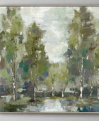 Square Flourishing Woodland Framed Canvas 1