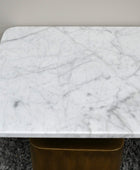 Marble-patterned table top on a textured surface