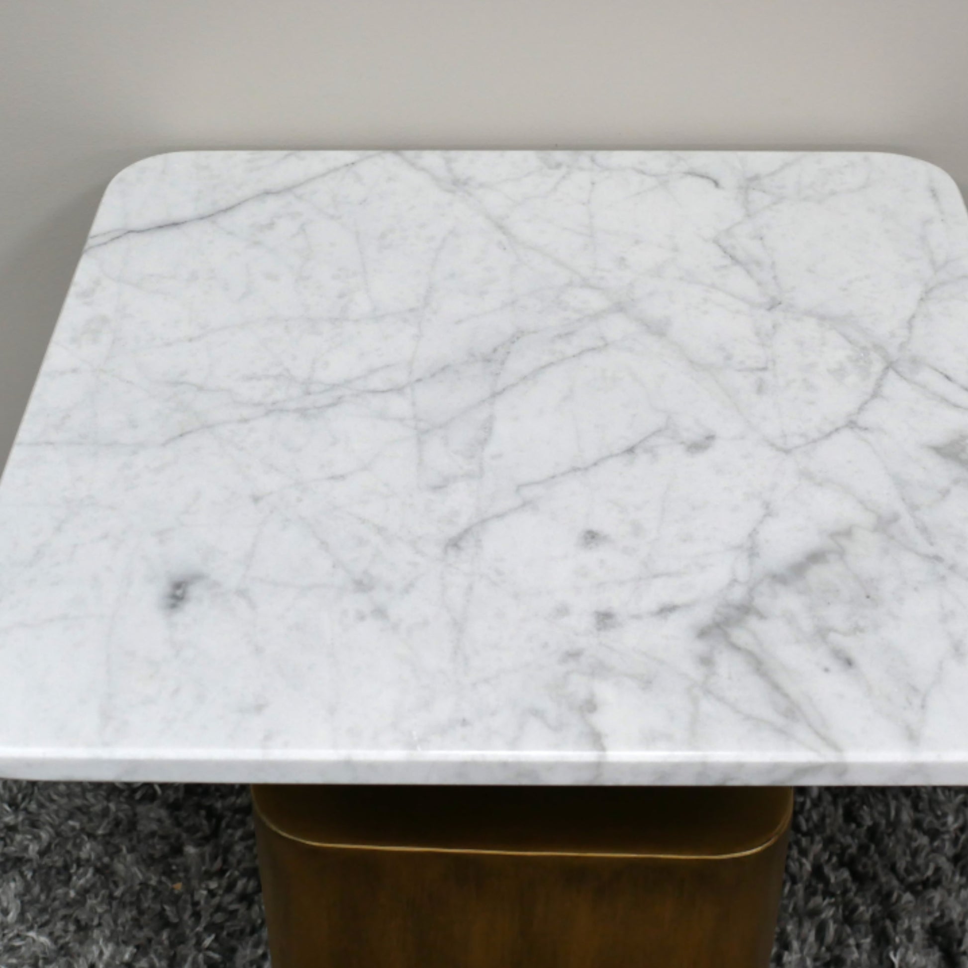 Marble-patterned table top on a textured surface