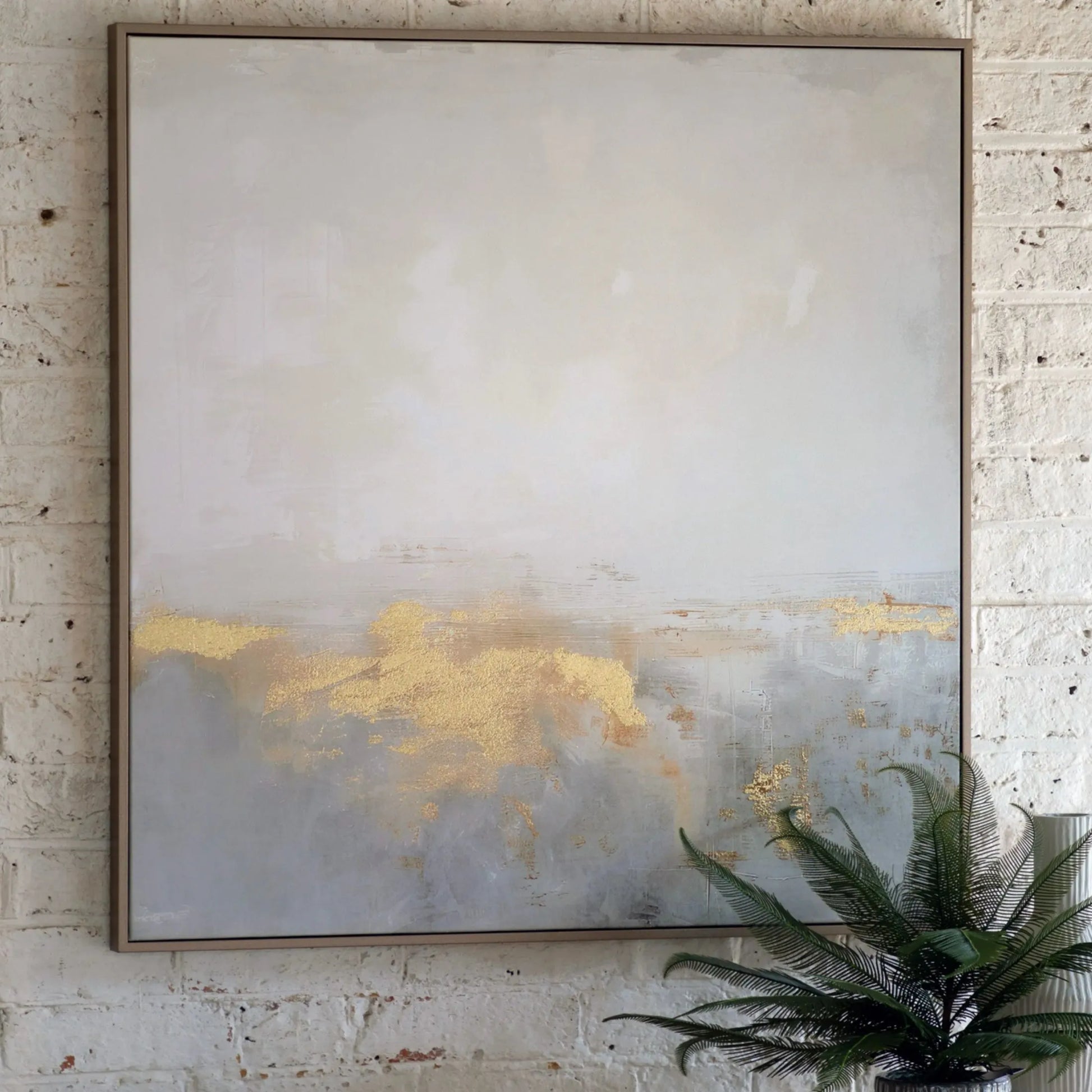 Square Morning Horizon Framed Canvas 1