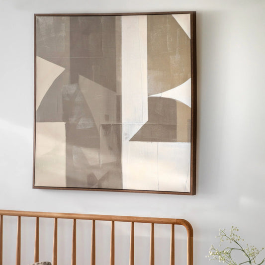 Square Neutral Palette Abstract Framed Canvas 3