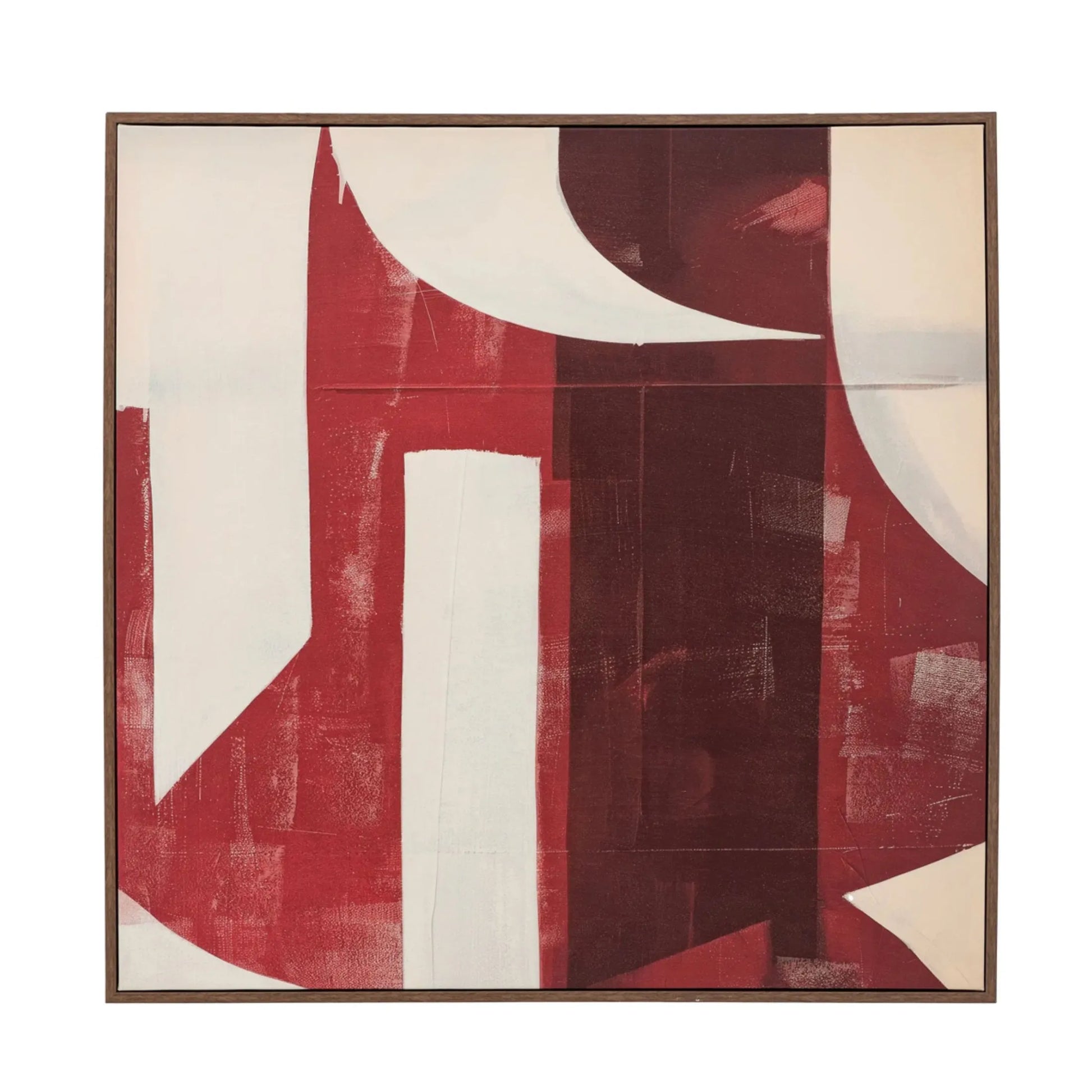 Square Red Palette Abstract Framed Canvas 3