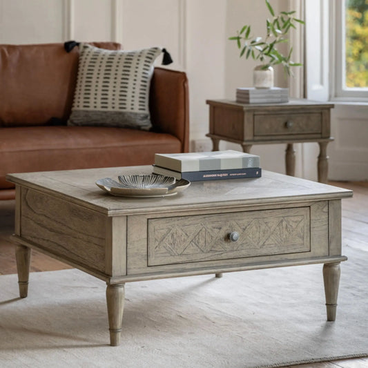 Square Wooden Parquet Styled Coffee Table 13