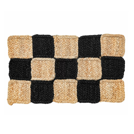 Squares Braided Jute Doormat