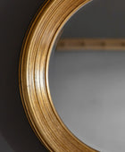 Stunning Gold Edged Round Wall Mirror 55