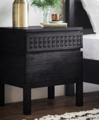 Stylish Black 2 Drawer Bedside Table