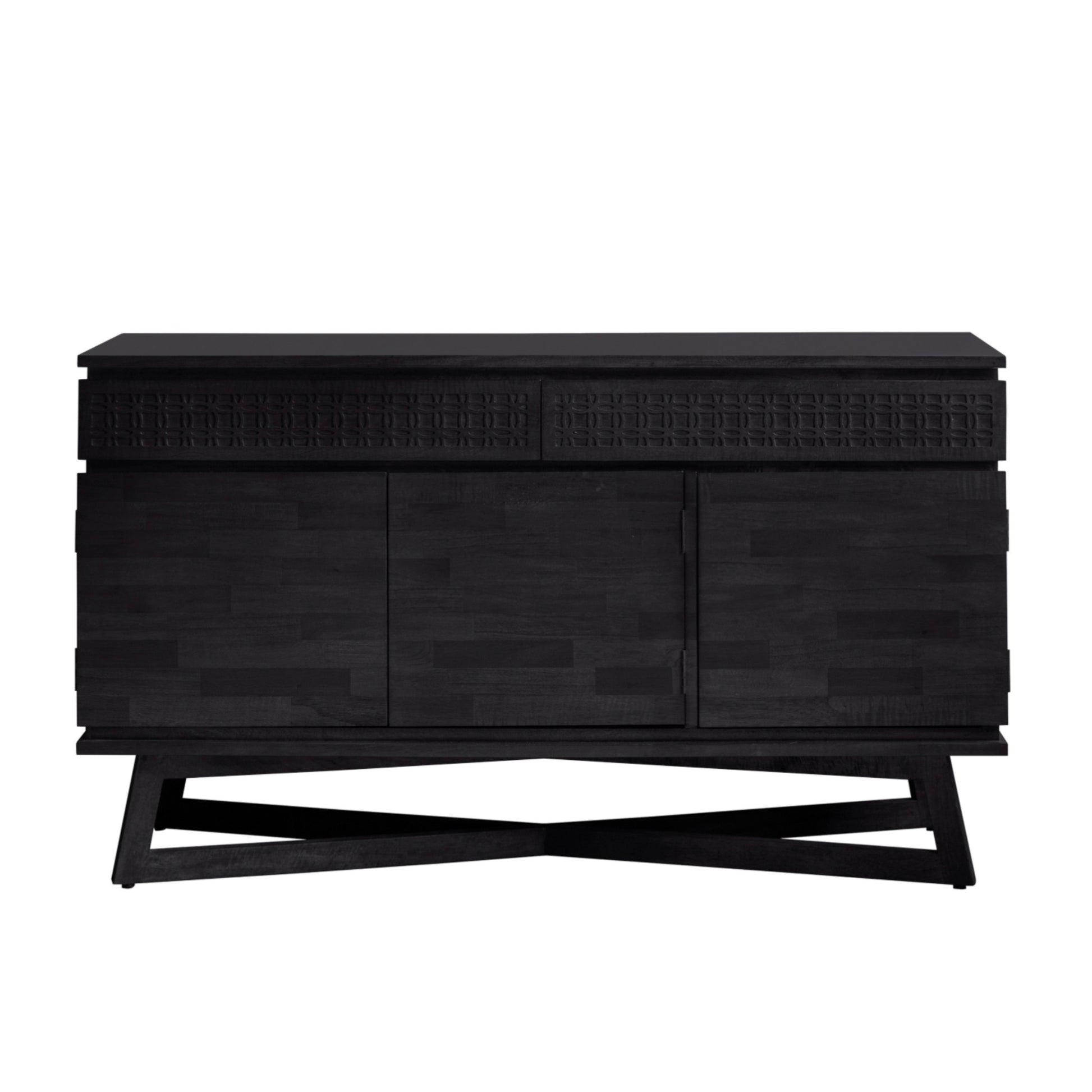 Stylish Black 3 Door 2 Drawer Sideboard 2