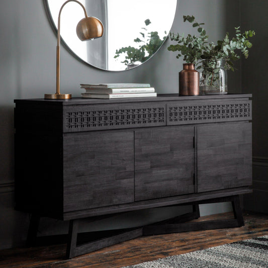 Stylish Black 3 Door 2 Drawer Sideboard 3