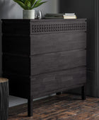 Stylish Black 4 Drawer Chest of Drawers