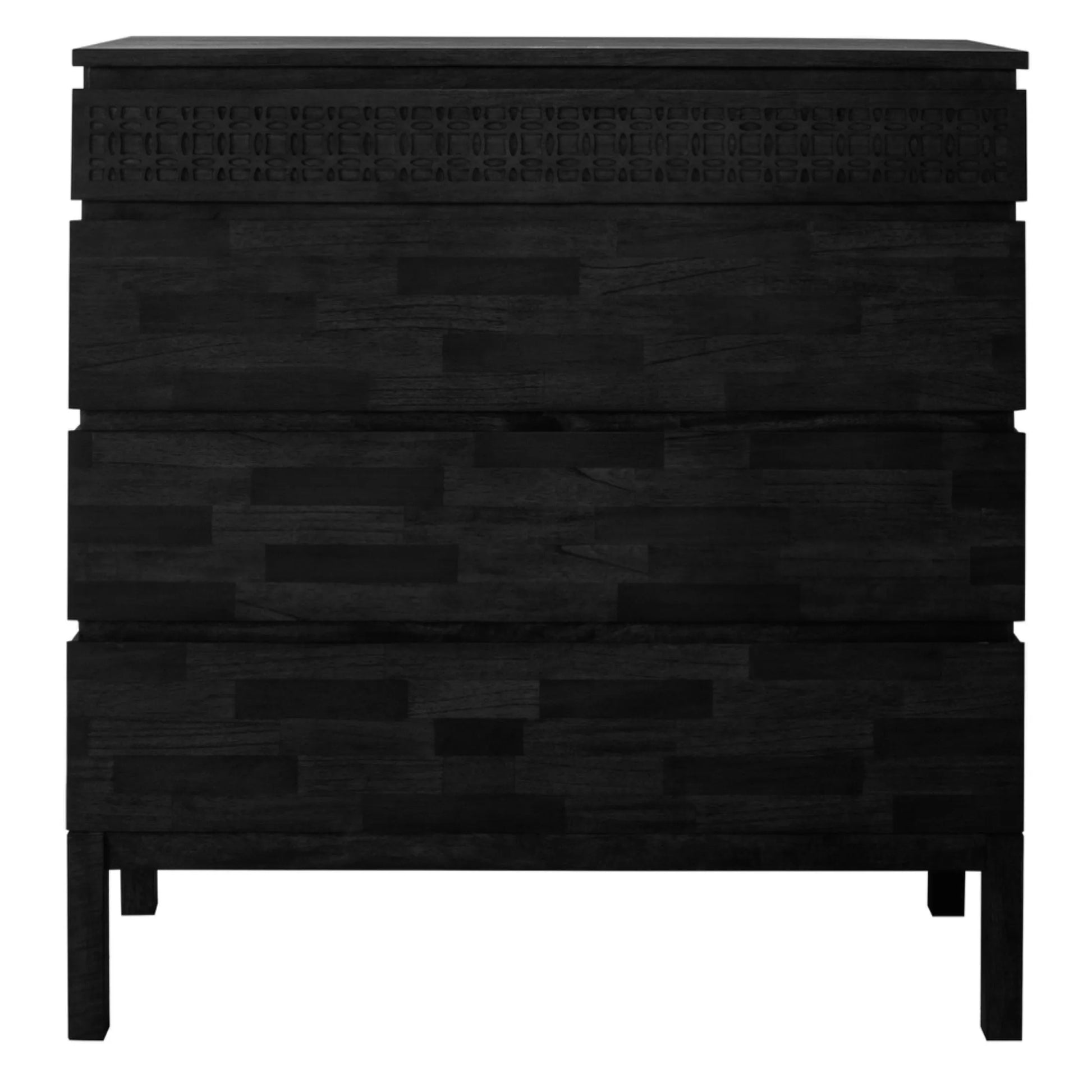 Stylish Black 4 Drawer Chest of Drawers 2