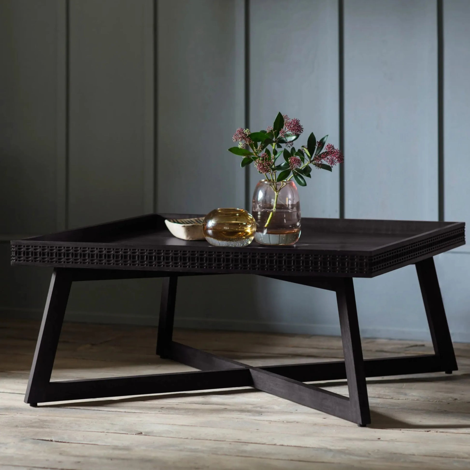 Stylish Black Wood Coffee Table 2