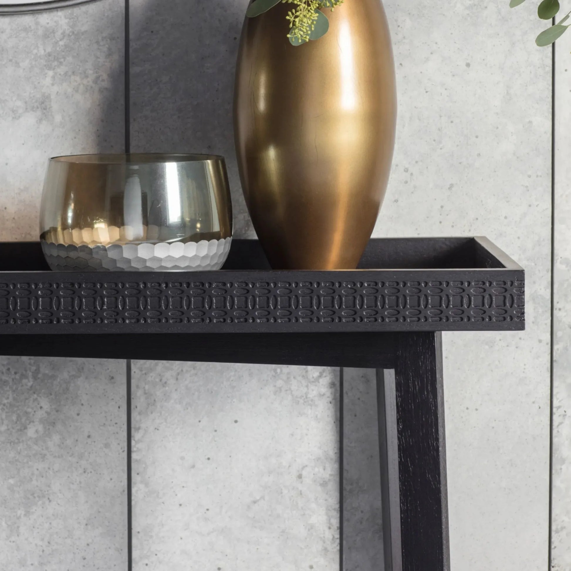 Stylish Black Wood Console Table