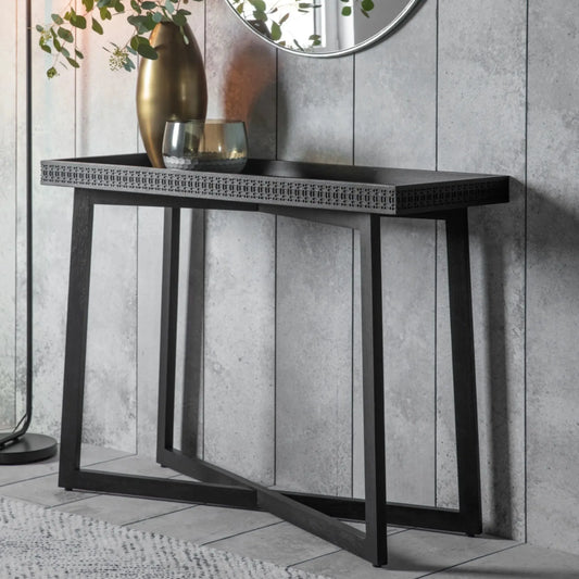 Stylish Black Wood Console Table 3