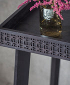 Stylish Black Wood Side Table