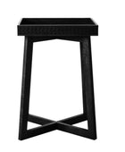 Stylish Black Wood Side Table 