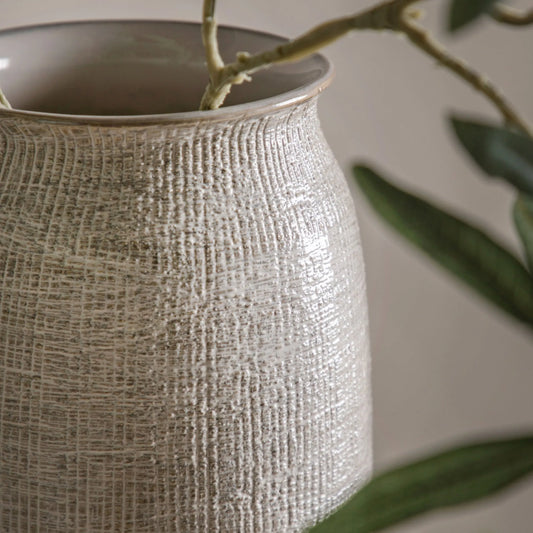 Subtle Ribbed Stoneware Vase | The Farthing 4