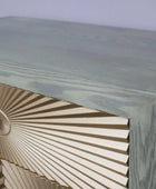 Close-up of a wooden product with a textured surface and circular design.