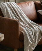 Super Soft Neutral Colour Faux Fur Throw