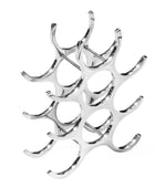 Silver wine rack on a white background