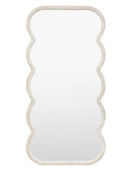 Tall Aged White Wavy Edge Leaner Mirror 4