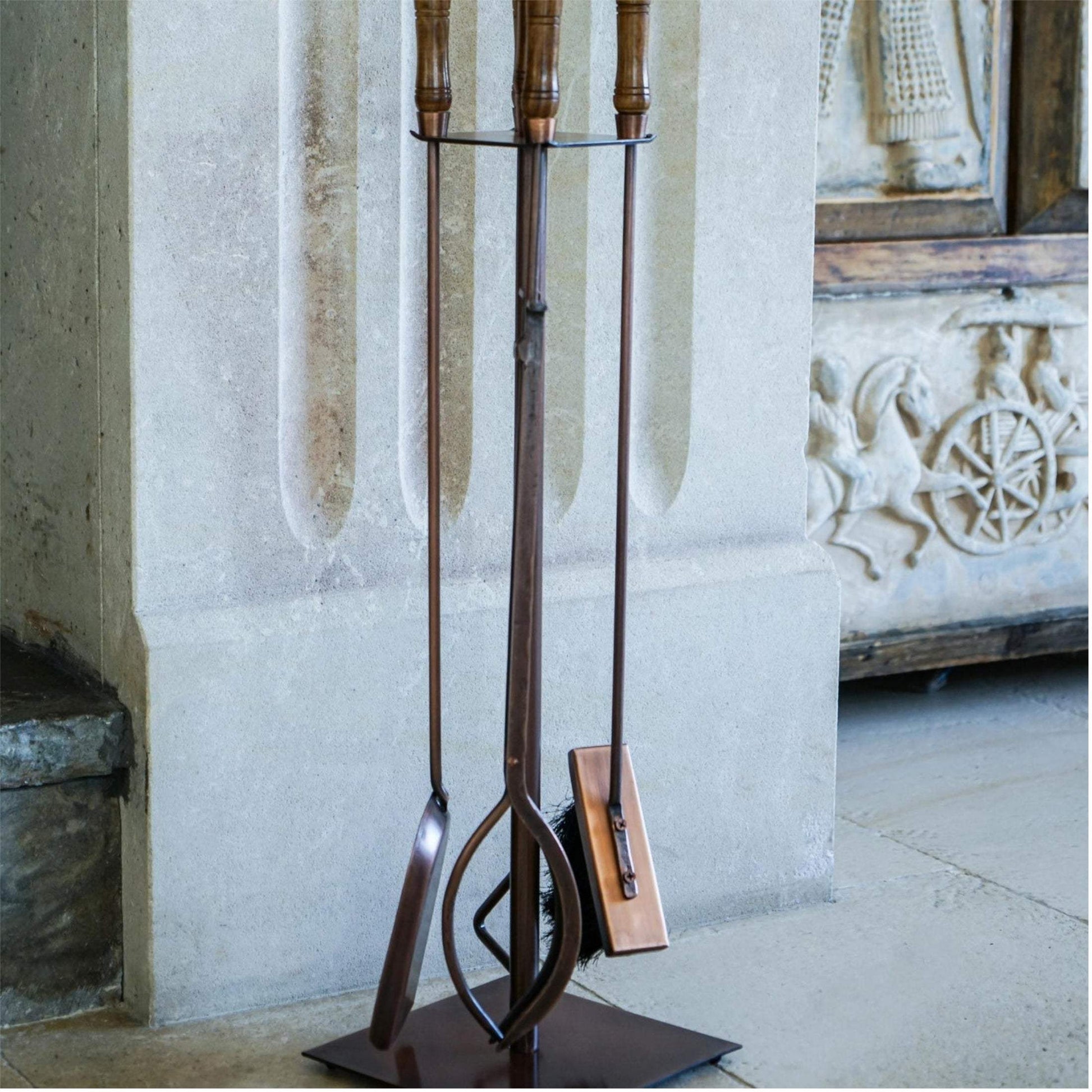 Tall Antique Copper Companion Set - The Farthing