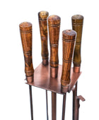 Tall Antique Copper Companion Set - The Farthing