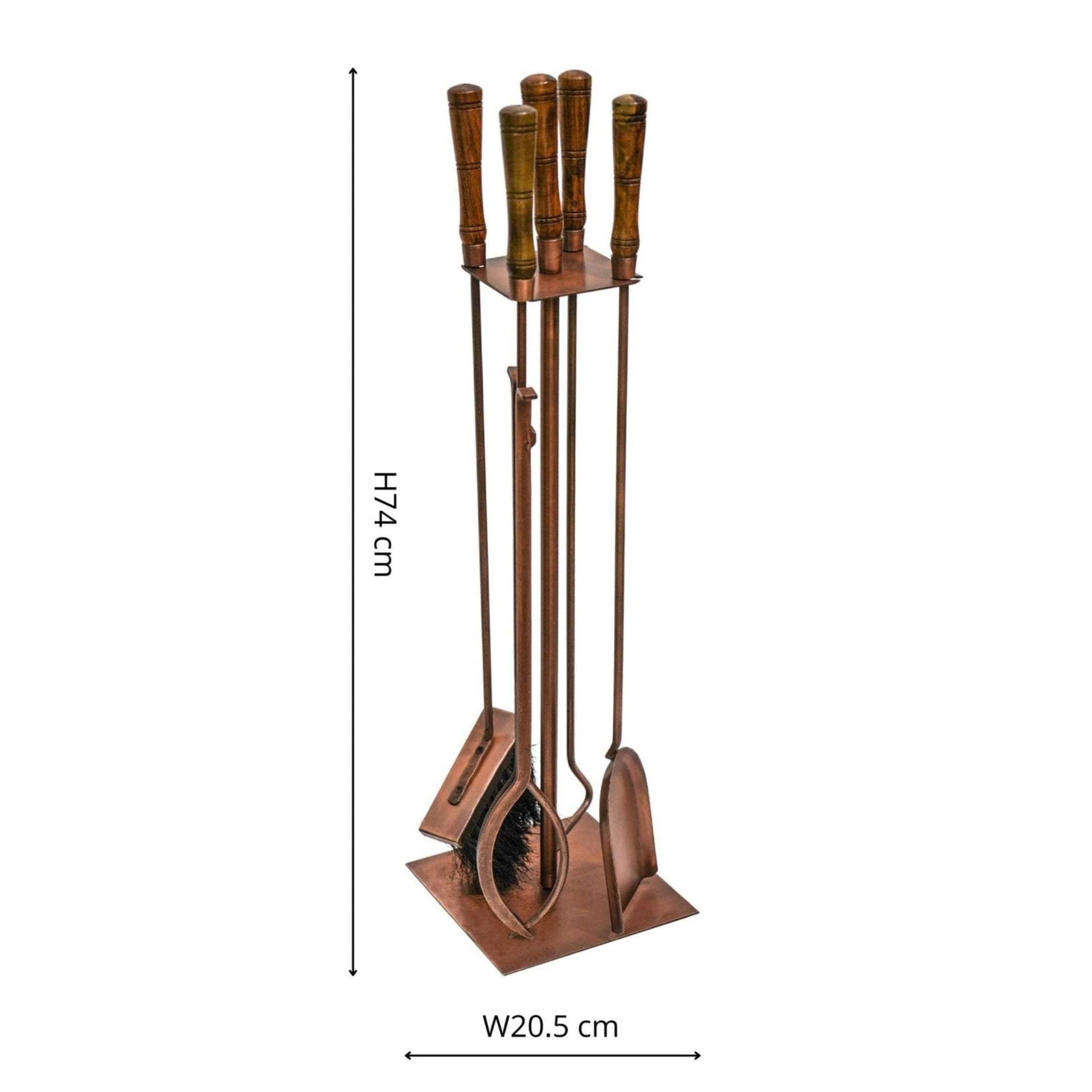 Tall Antique Copper Companion Set - The Farthing