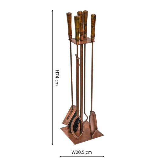 Tall Antique Copper Companion Set - The Farthing