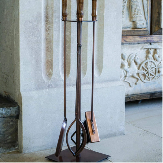 Tall Antique Copper Companion Set - The Farthing