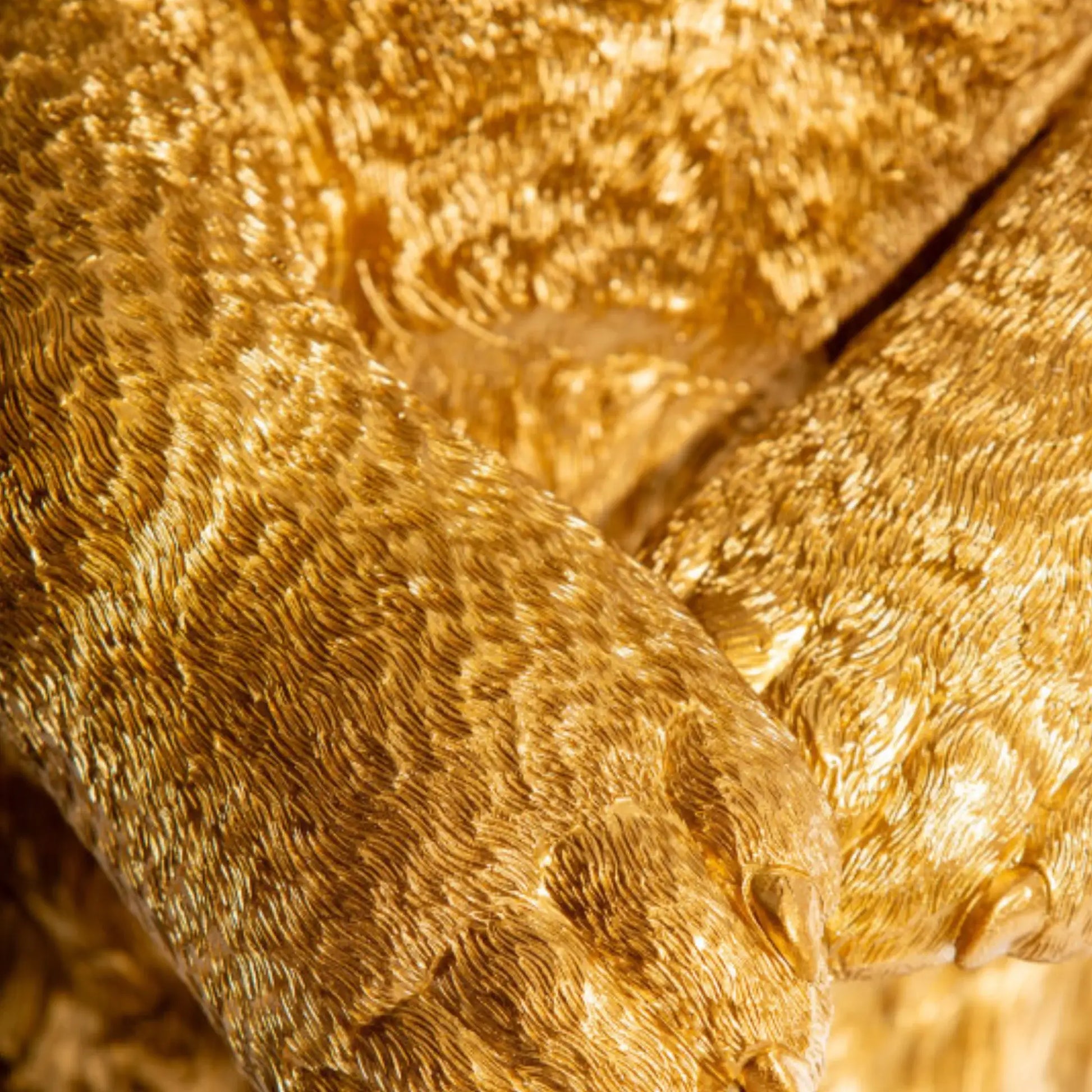 Close-up of a textured gold surface
