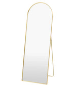 Gold-framed mirror on a white background