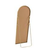 Beige garment bag with gold frame on a white background
