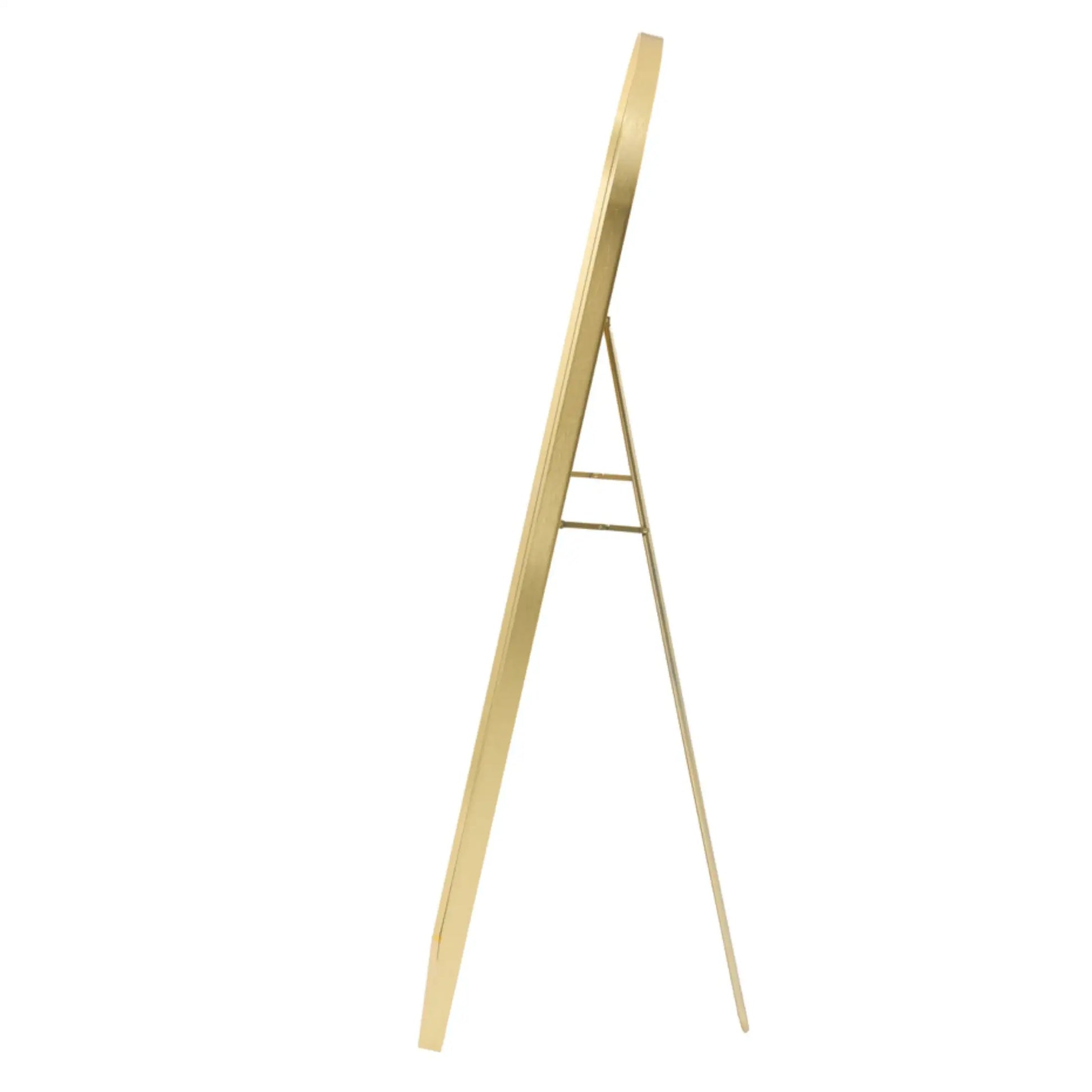 Gold easel on a white background