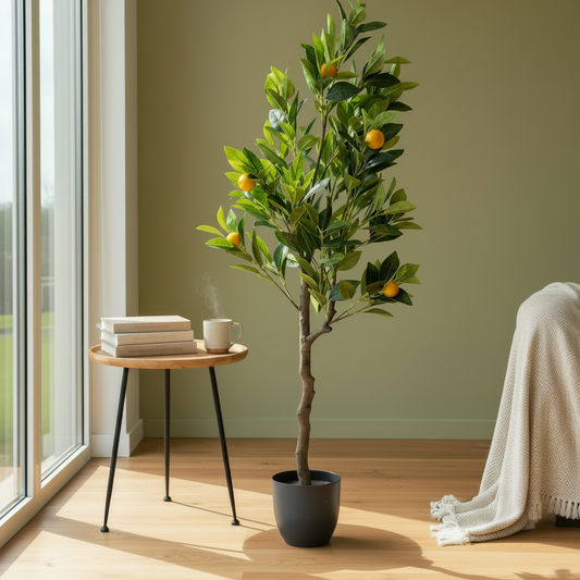Tall Artificial Potted Lemon Tree 120cm