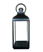 Black metal lantern on a white background