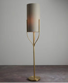 Tall Brushed Gold Kersey Floor Lamp & Shade - The Farthing