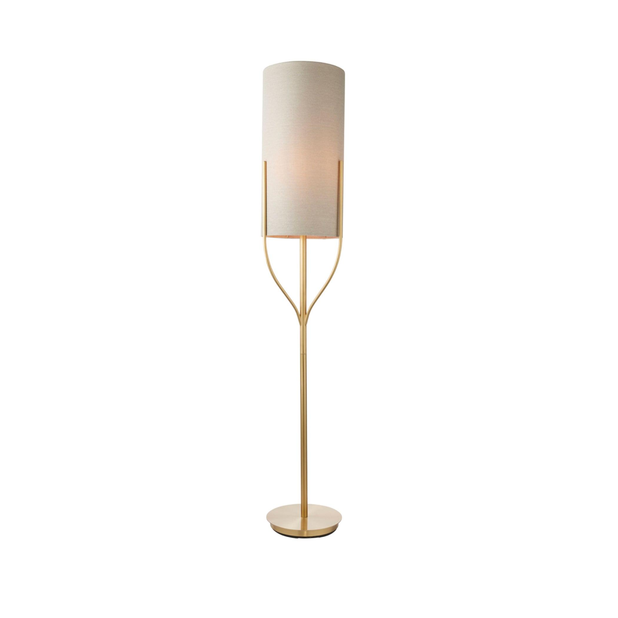 Tall Brushed Gold Kersey Floor Lamp & Shade 5