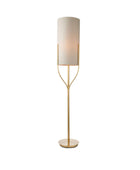 Tall Brushed Gold Kersey Floor Lamp & Shade - The Farthing