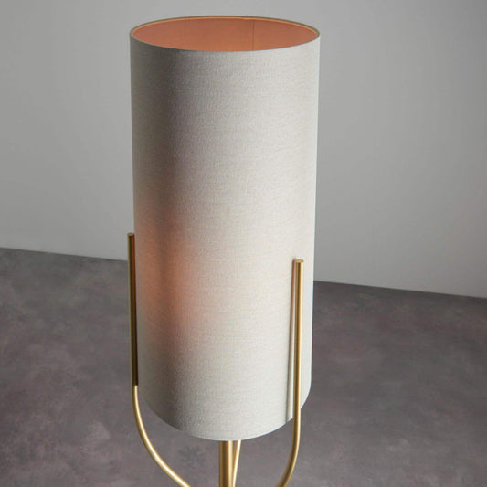 Tall Brushed Gold Kersey Floor Lamp & Shade - The Farthing