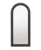 Tall Distressed Black Wash Ribbed Leaner Mirror 3