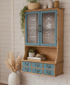 Tall Distressed Parisian Wood Wall Unit