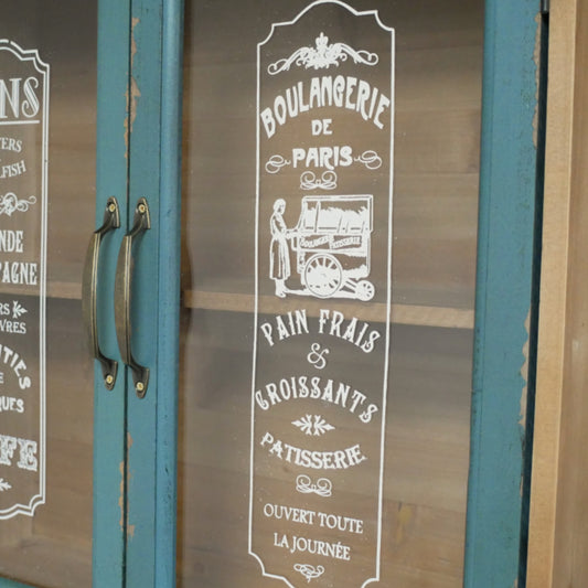 Tall Distressed Parisian Wood Wall Unit