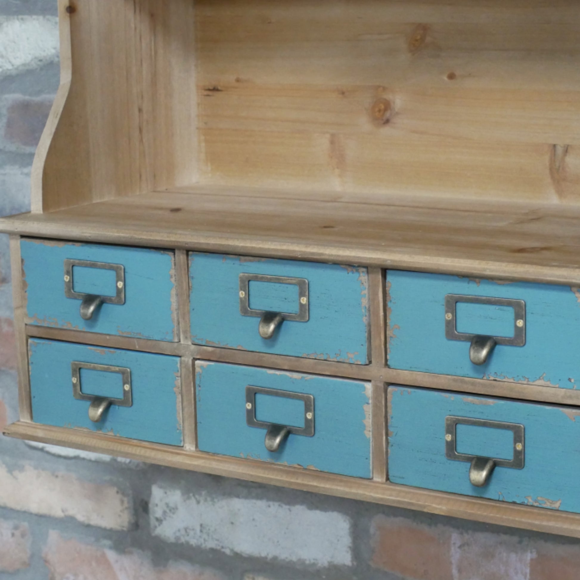 Tall Distressed Parisian Wood Wall Unit